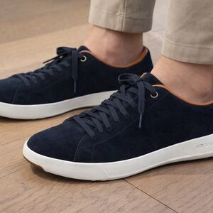 Cole Haan Grand.OS Suede Sneakers Black Men’s 11 Casual Minimal Low Top